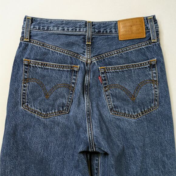 Levi's Premium Ribcage Straight 27 Blue High Rise Ankle '90s Revival Minimalist - Picture 7 of 14
